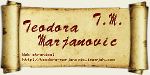 Teodora Marjanović vizit kartica